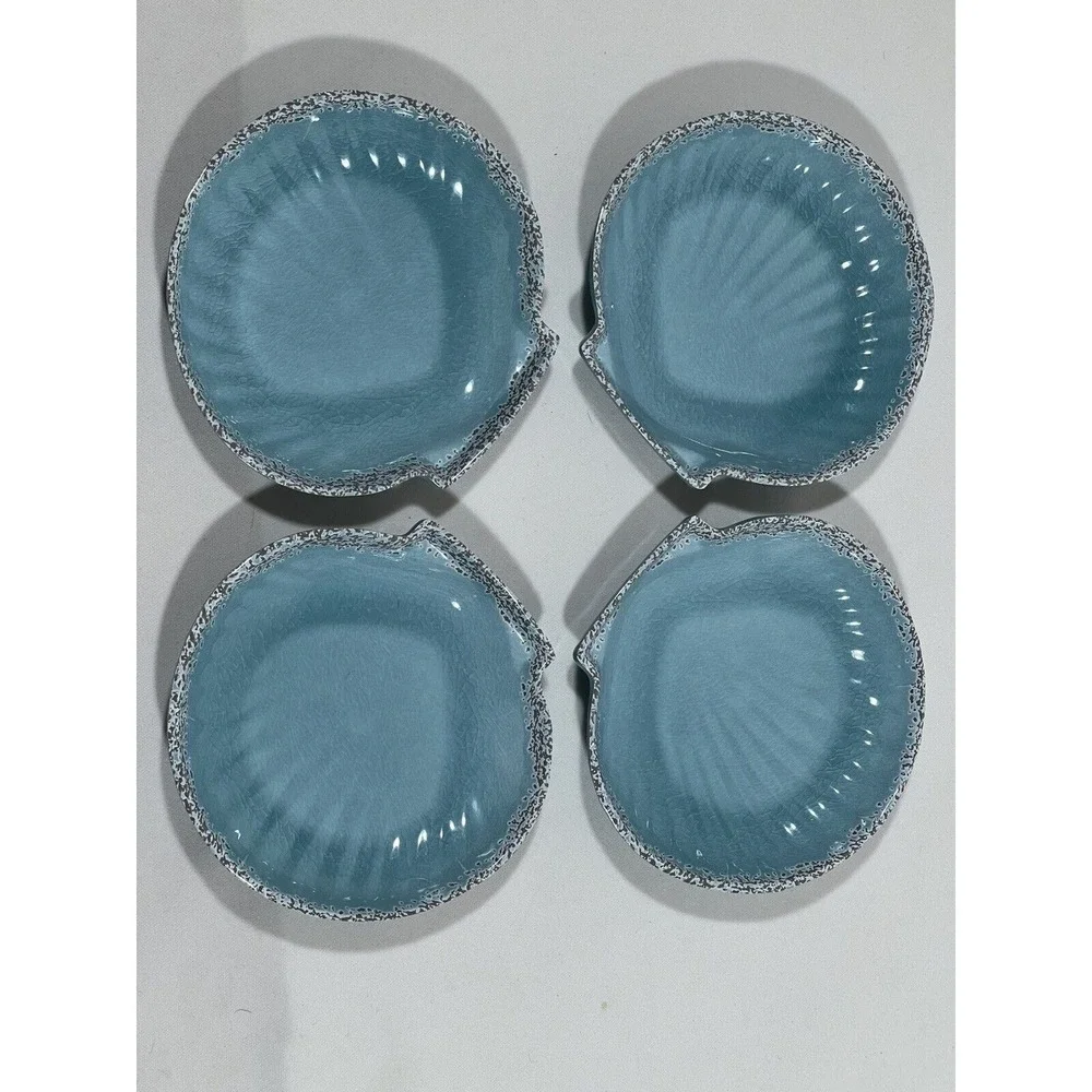 Tag Living Acrylic Seashell Plates Set 4 Coastal Beach Dessert Appetizer‎ Decor